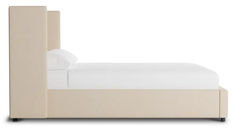 Captiva Peyton Beige 48" Upholstered Shelter Bed Captiva Peyton Beige 48" Upholstered Shelter Bed