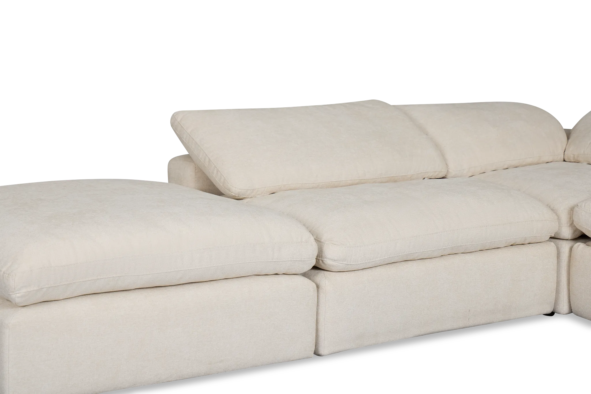 Drift Light Beige Fabric Medium Dual Power Left Bumper Sectional