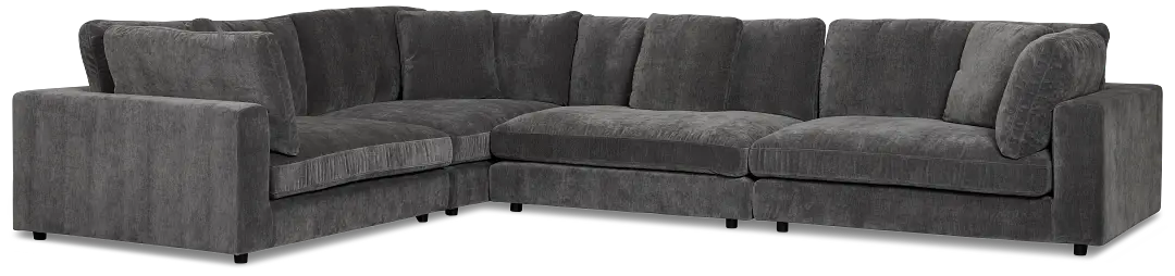 Lounge Dark Gray Fabric 2-arm Right Facing Sectional Lounge Dark Gray Fabric 2-arm Right Facing Sectional