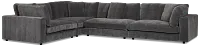 Lounge Dark Gray Fabric 2-arm Right Facing Sectional