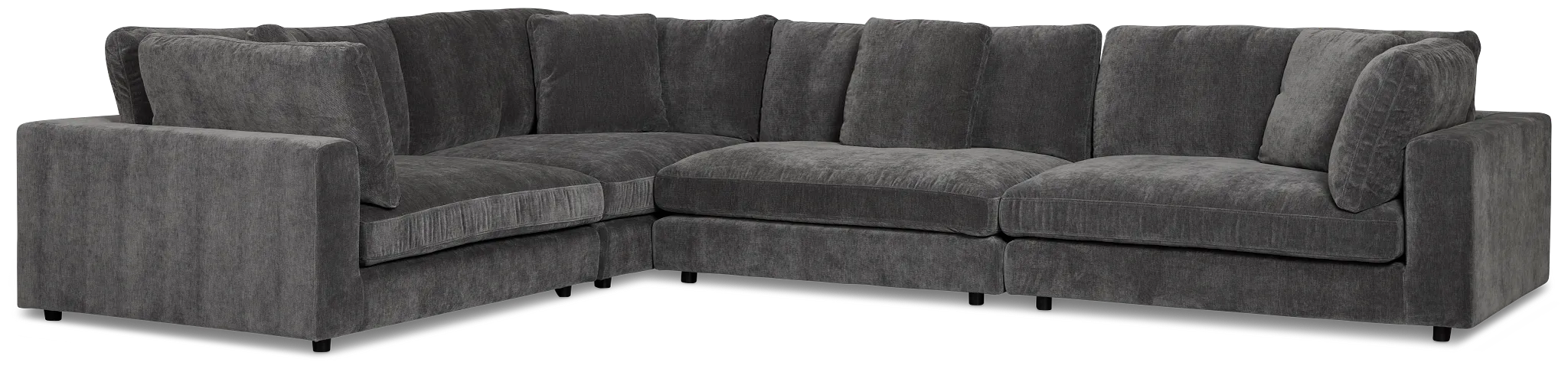 Lounge Dark Gray Fabric 2-arm Right Facing Sectional