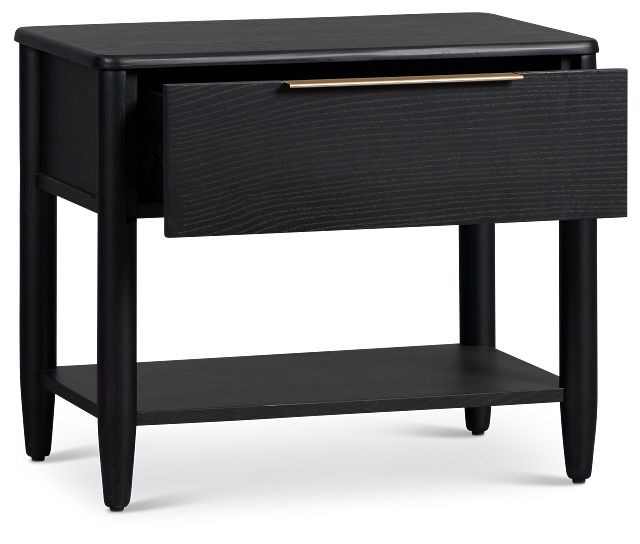 Stockton Black Large Drawer Nightstand
