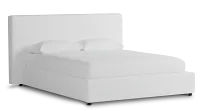 Grayton Suave White 44" Upholstered Platform Bed