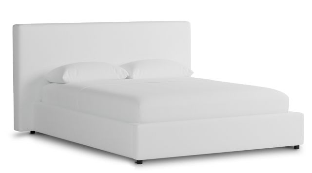 Grayton Suave White 44" Upholstered Platform Bed