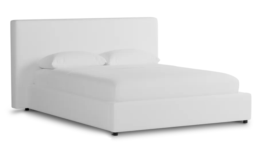 Grayton Suave White 44" Upholstered Platform Bed