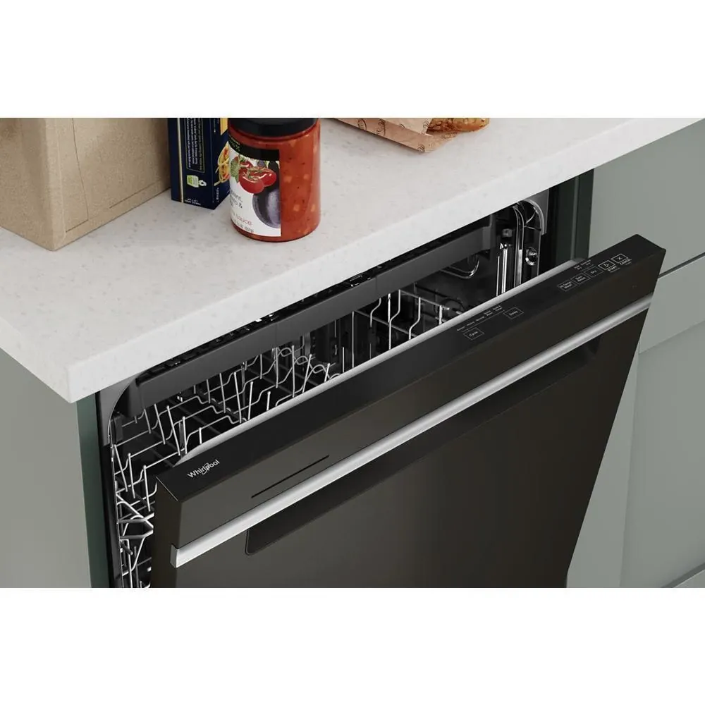 Whirlpool 7024 Series Black Stnl Steel Built In Dishwasher
