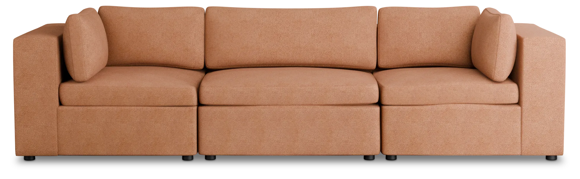 Destin Sutton Orange Fabric 3 Piece Modular Sofa