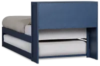Charleston Dark Blue Bookcase Trundle Bed