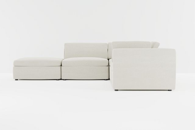 Destin Elite Ivory Fabric 5pc Bumper Sectional