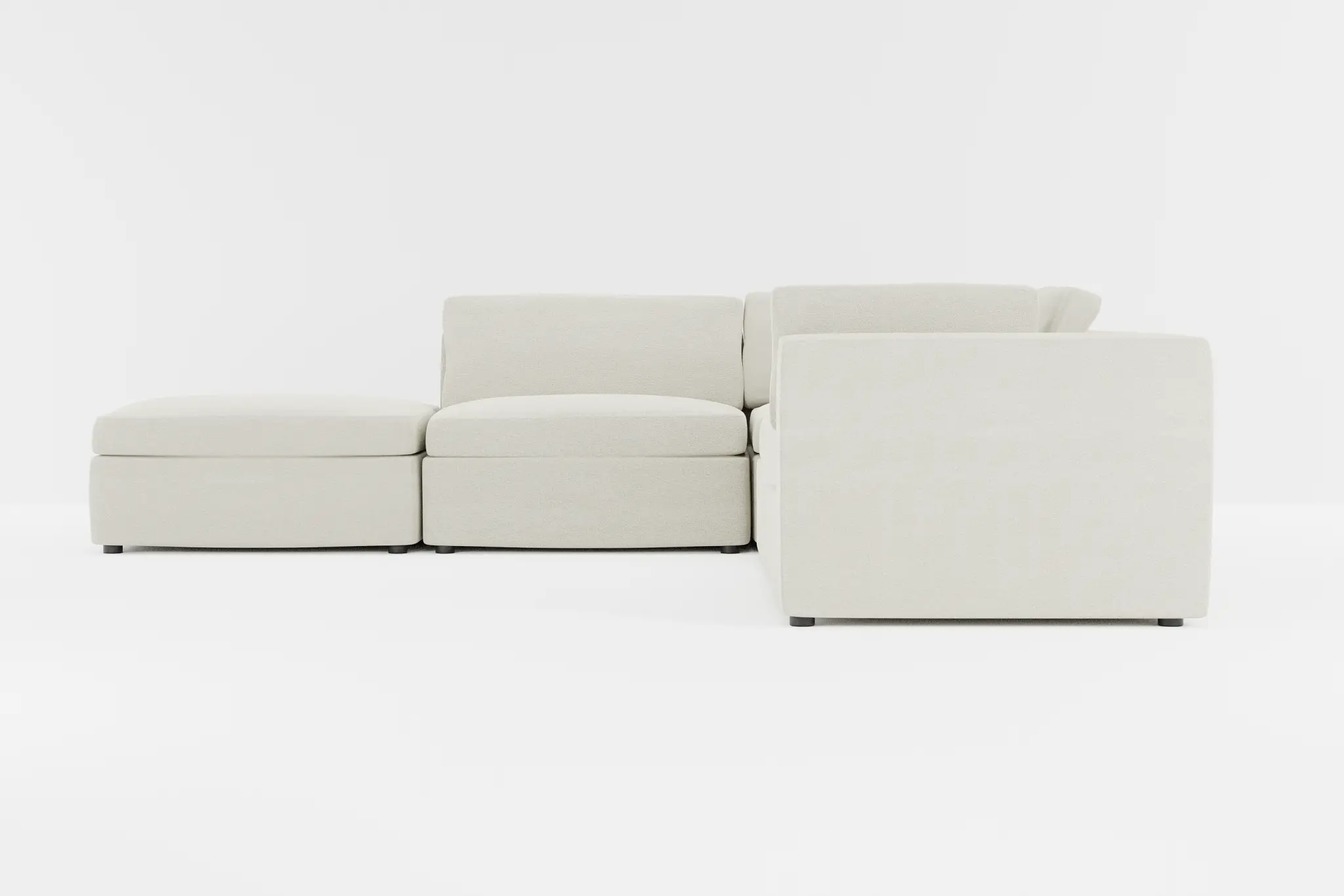 Destin Elite Ivory Fabric 5pc Bumper Sectional Destin Elite Ivory Fabric 5pc Bumper Sectional