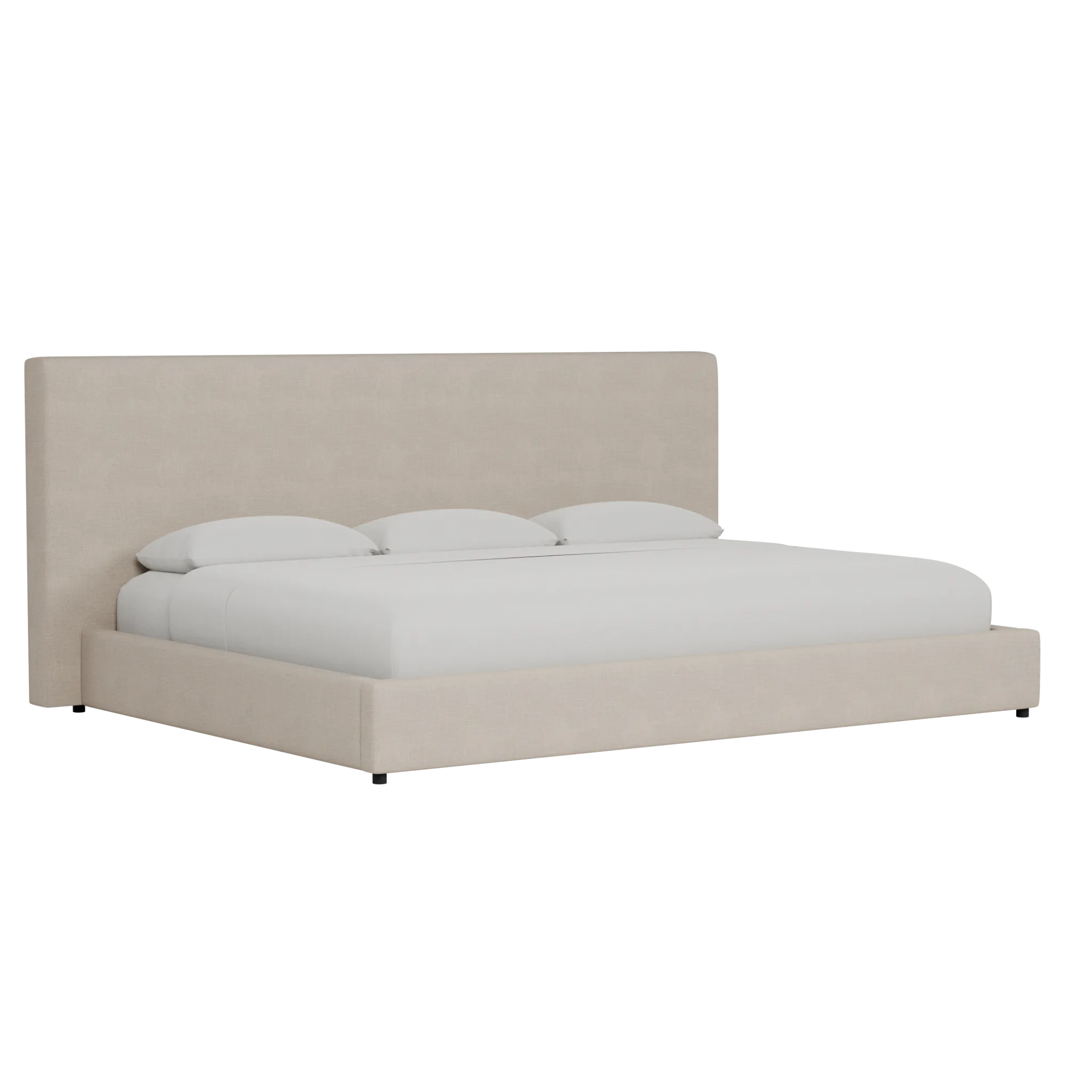 Grayton Linen Beige 54" Upholstered Platform Bed