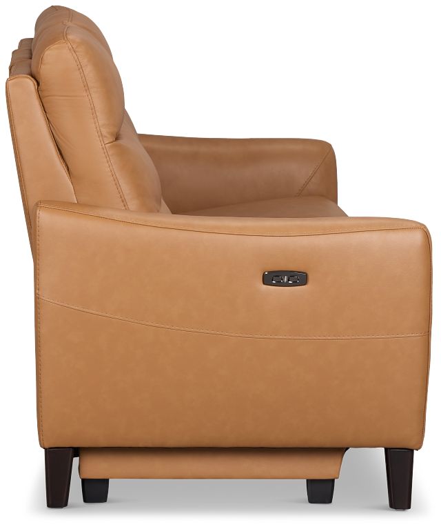 Keaton Brown Lthr/vinyl Power Reclining Sofa W/ Power Headrest