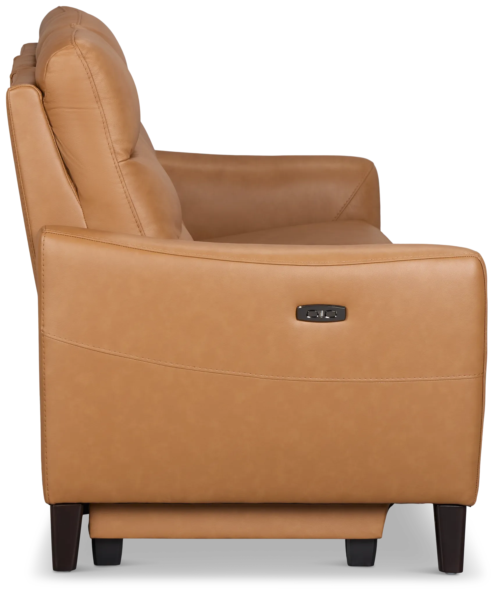 Keaton Brown Lthr/vinyl Power Reclining Sofa W/ Power Headrest