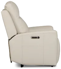 Sterling Ivory Lthr/vinyl Power Recliner
