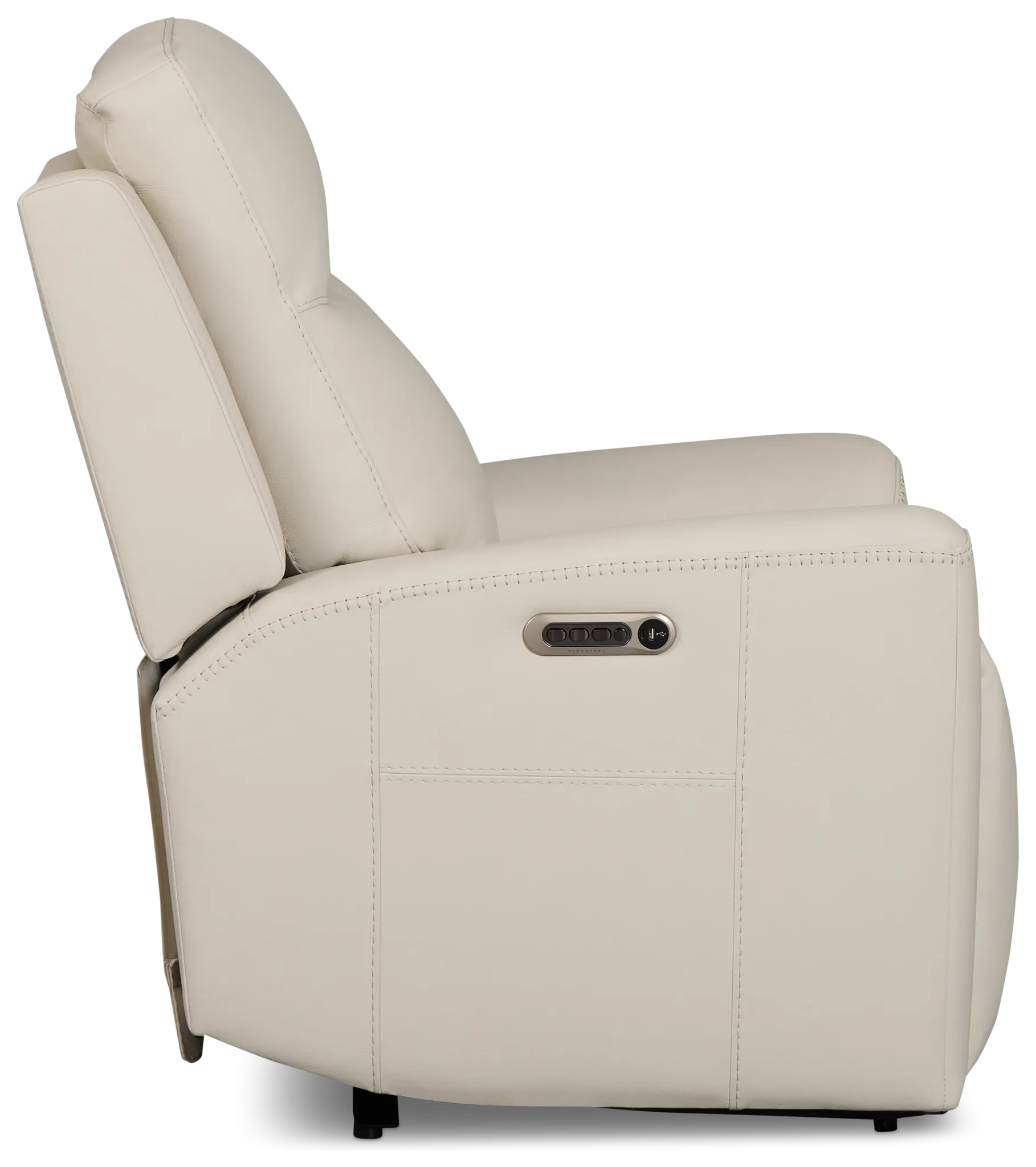 Sterling Ivory Lthr/vinyl Power Recliner