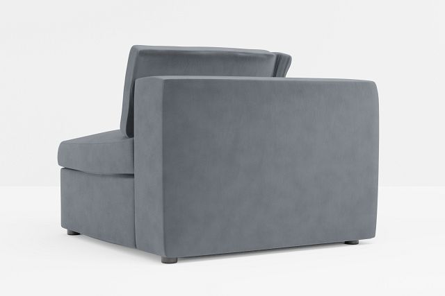 Destin Joya Gray Velvet Corner Chair