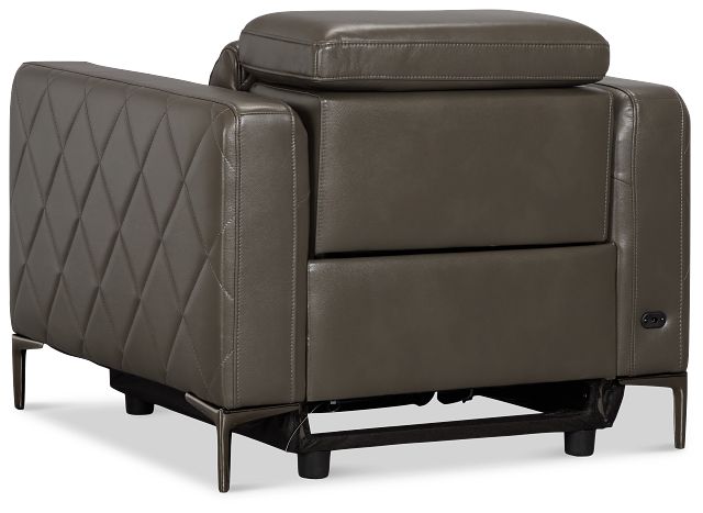 Ava Dark Gray Micro Power Recliner