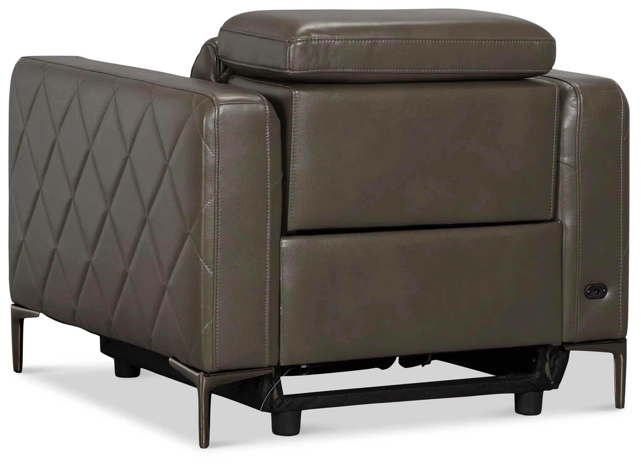 Ava Dark Gray Micro Power Recliner