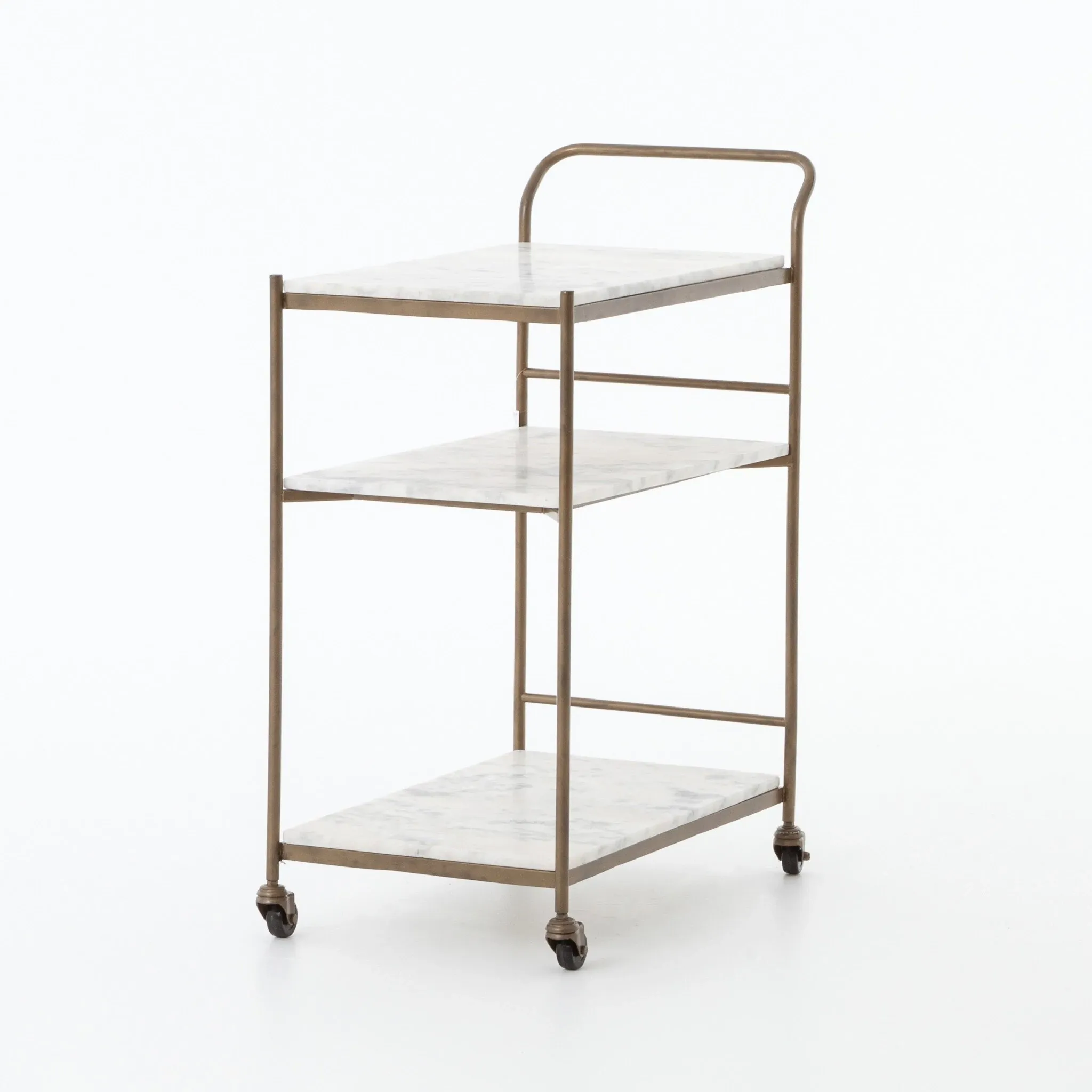 Feri White Rect Bar Cart