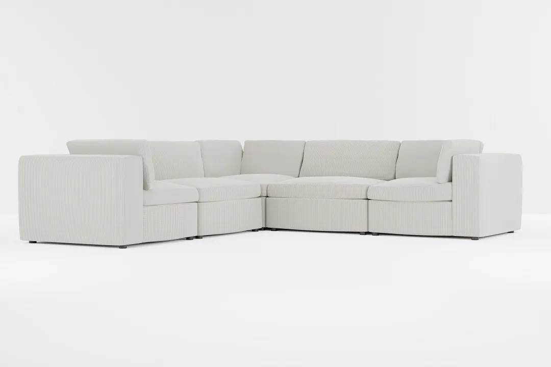 Destin Lucy Light Beige Fabric 5-piece Modular Sectional