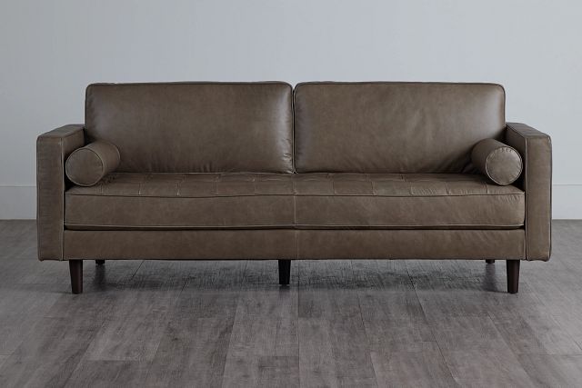 Ezra Gray Leather Sofa