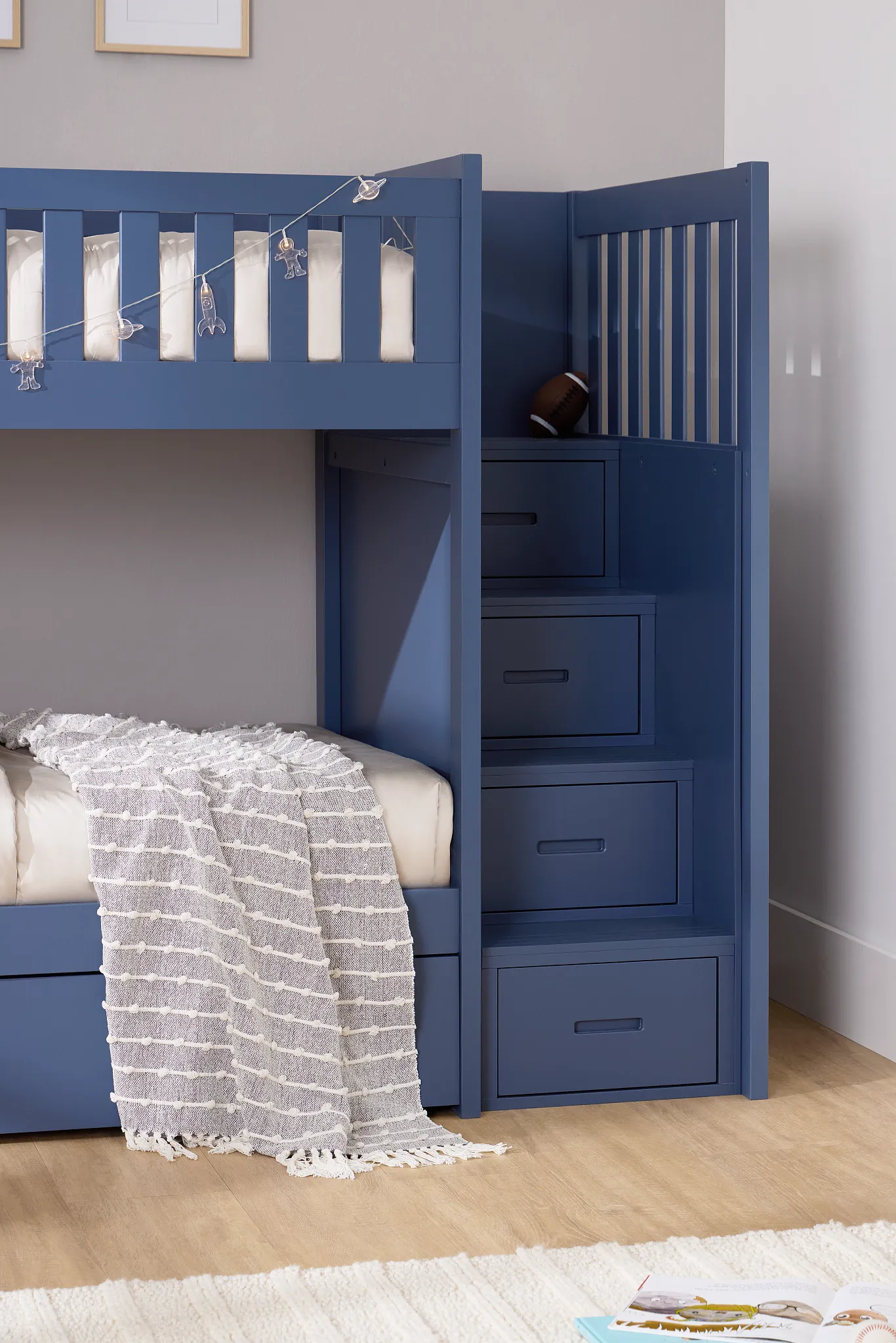 Charleston Dark Blue Step Trundle Bunk Bed
