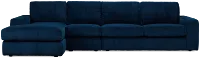Charlie Dark Blue Fabric Small Left Chaise Sectional