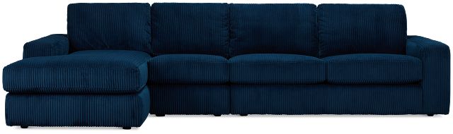 Charlie Dark Blue Fabric Small Left Chaise Sectional