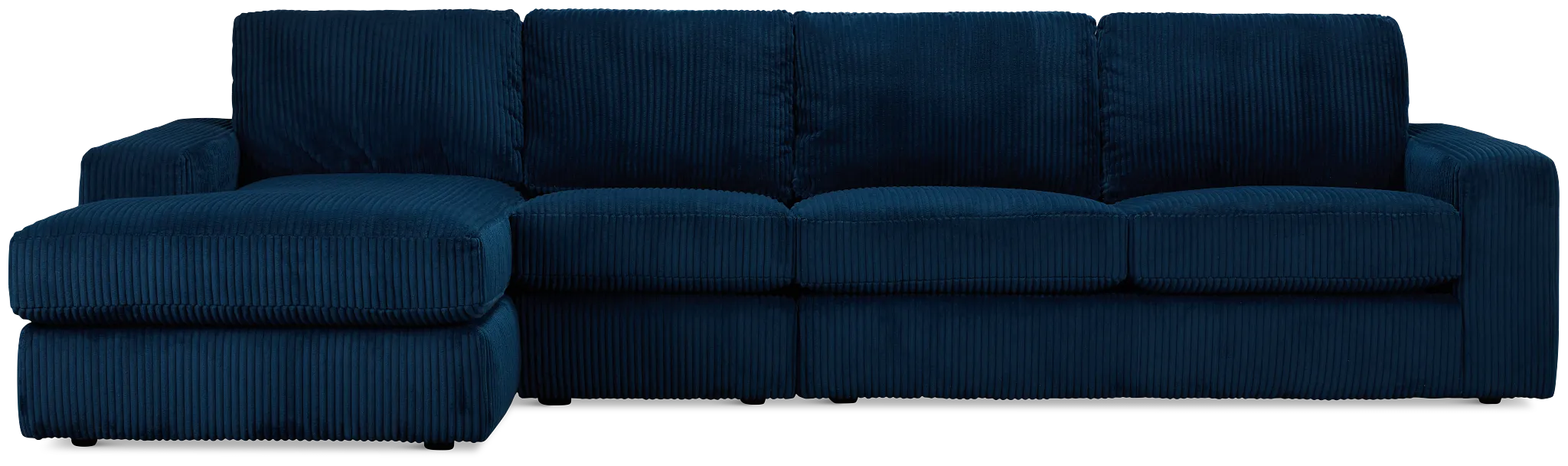 Charlie Dark Blue Fabric Small Left Chaise Sectional