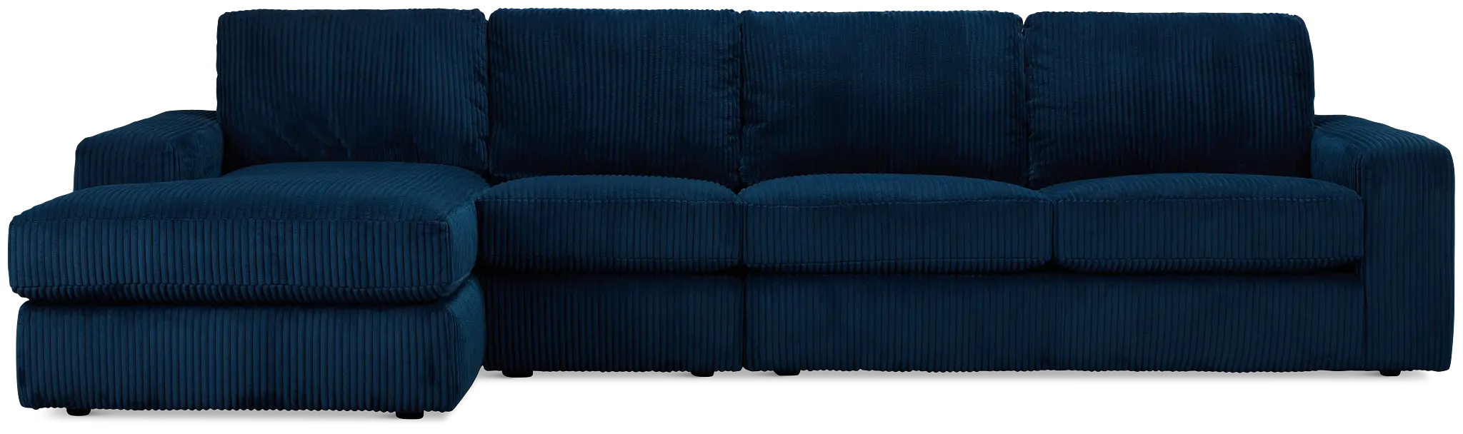 Charlie Dark Blue Fabric Small Left Chaise Sectional Charlie Dark Blue Fabric Small Left Chaise Sectional