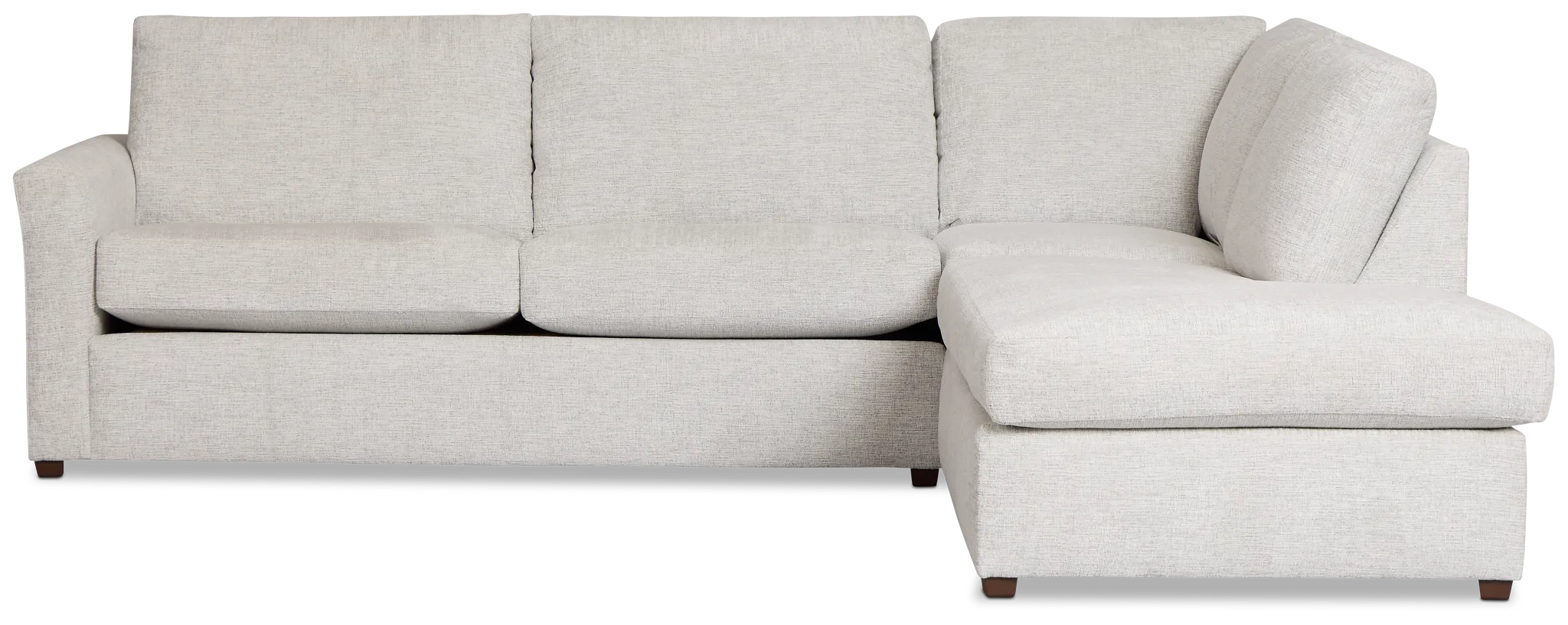 Miller Light Gray Fabric Right Bumper Sectional