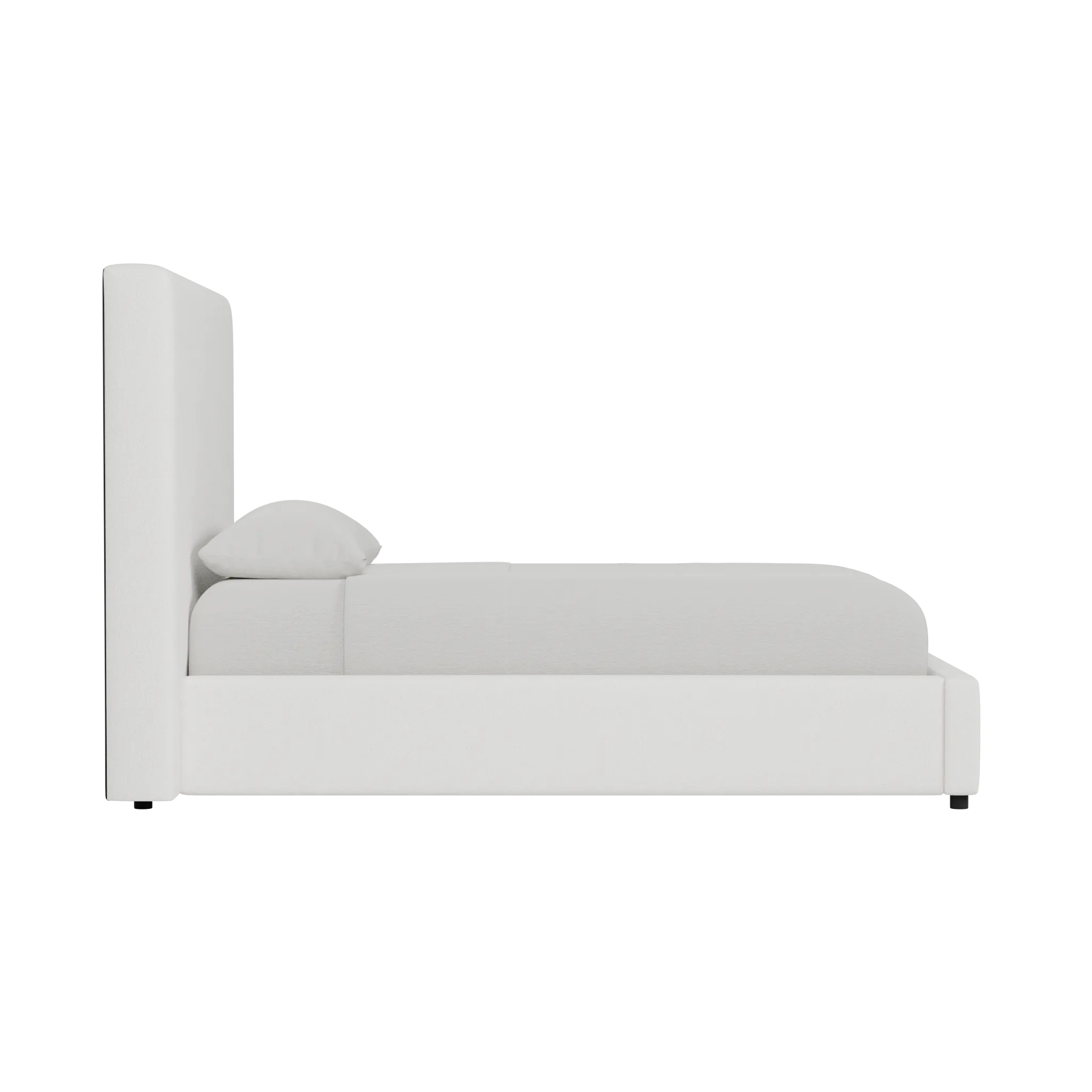 Grayton Sutton White 54" Upholstered Platform Bed