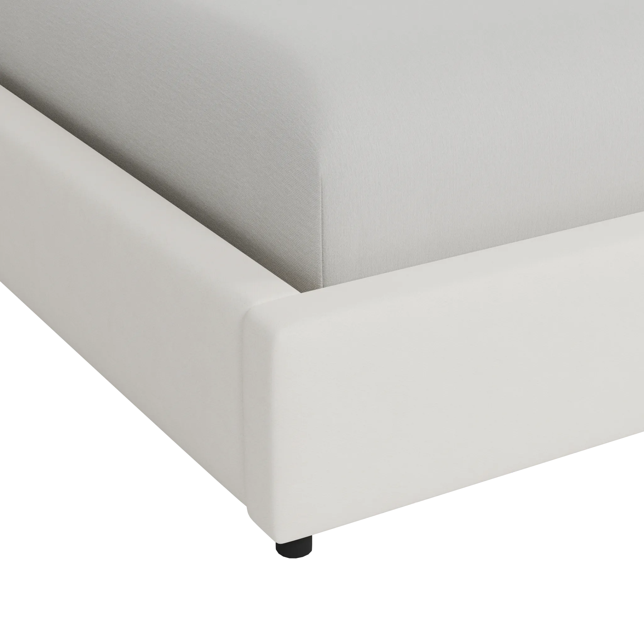 Grayton Gellar White 44" Upholstered Platform Bed