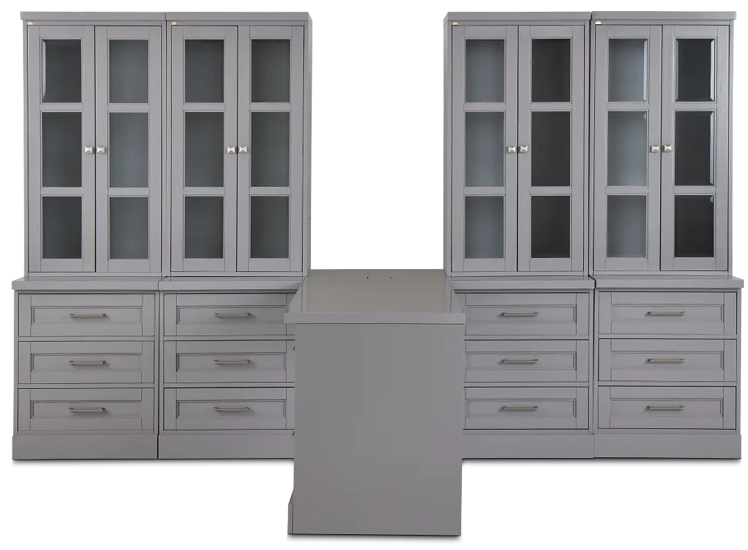 Newport Gray Large Peninsula Drawer Wall Desk Newport Gray Large Peninsula Drawer Wall Desk