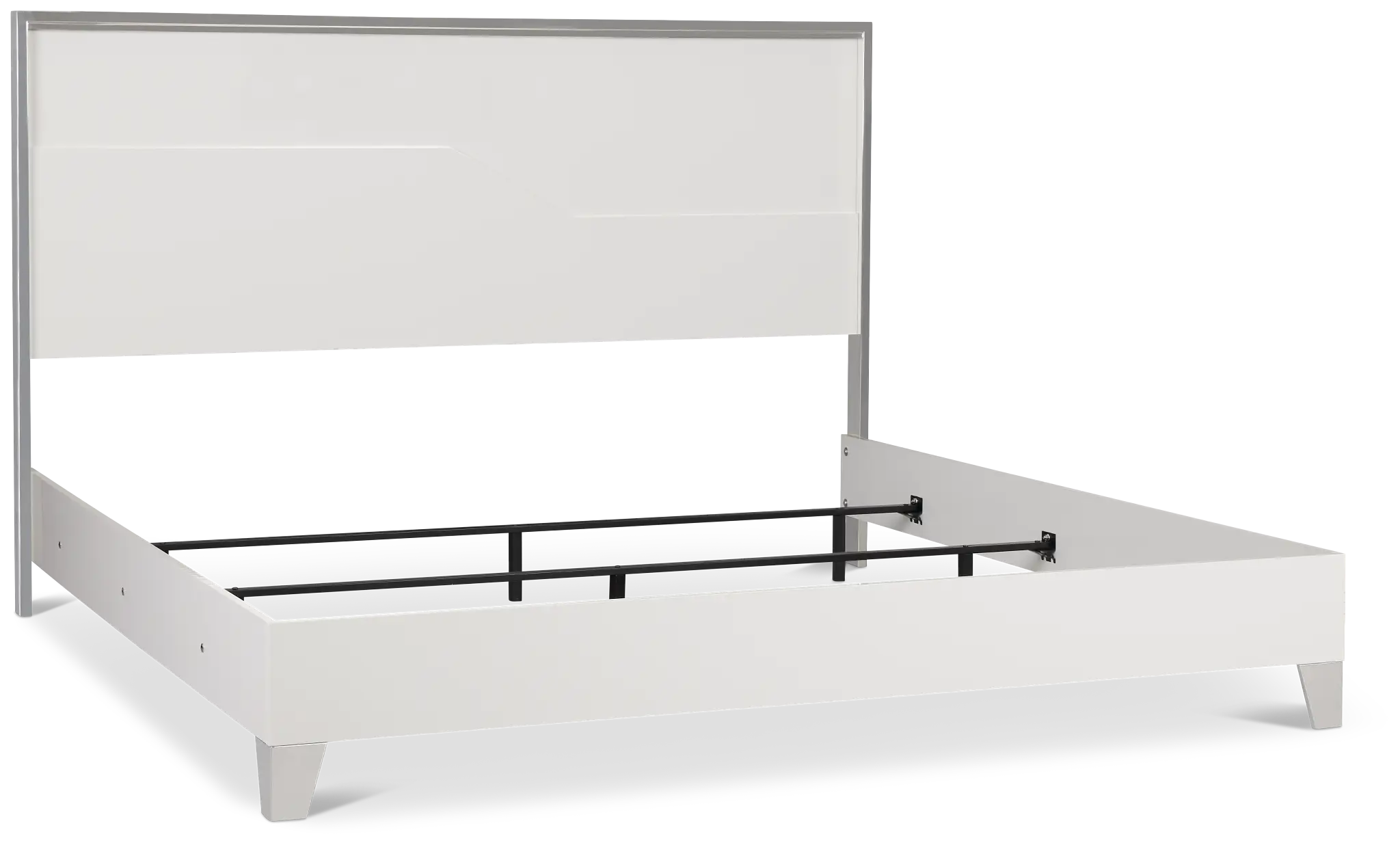 Doral White Panel Bed With Lights Doral White Panel Bed With Lights