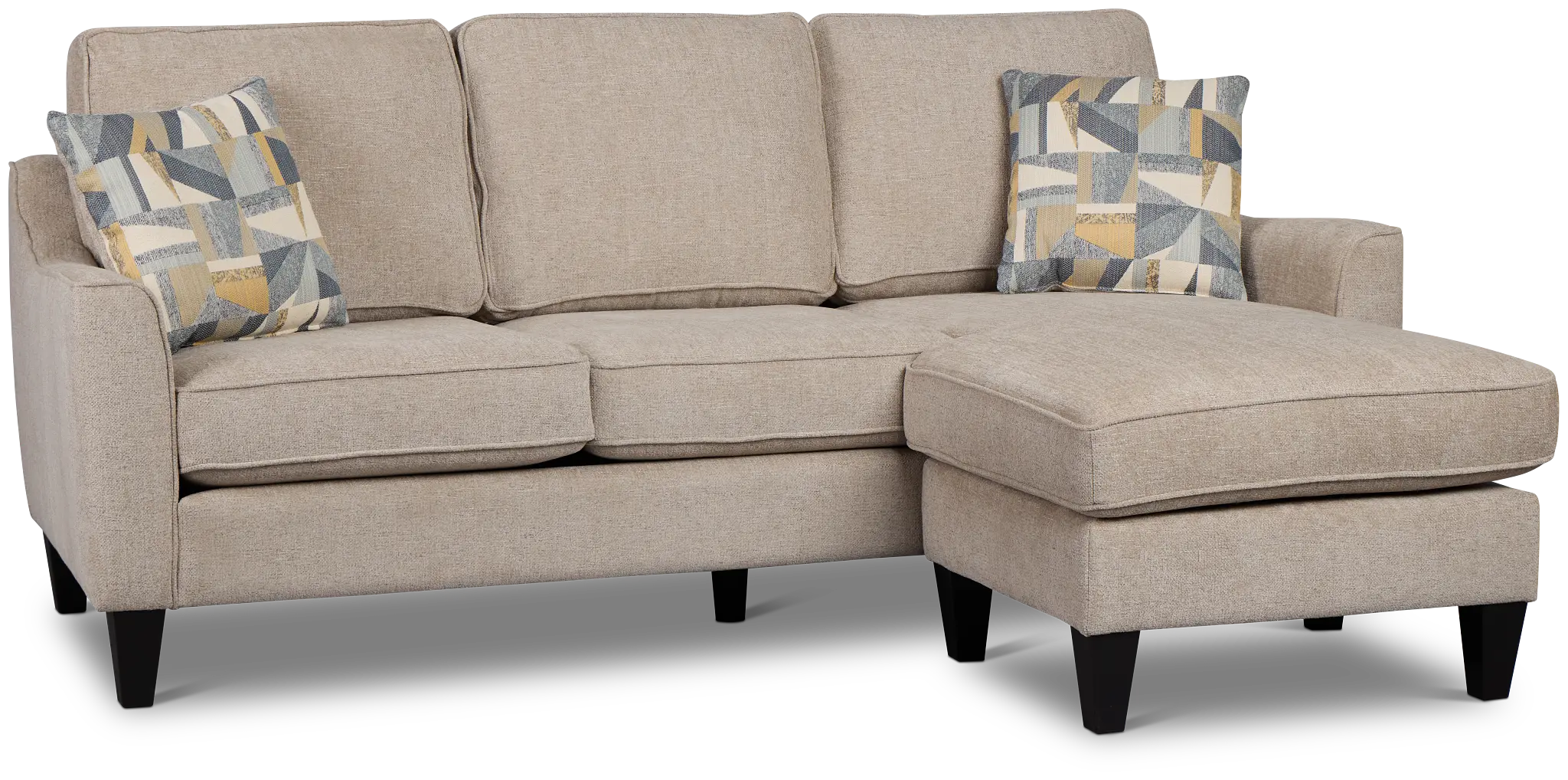 Cory Gray Fabric Chaise Sectional Cory Gray Fabric Chaise Sectional