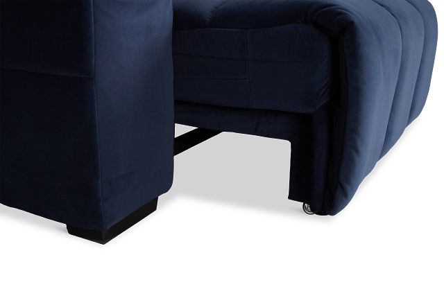 Gemma Navy Velvet Left Chaise Power Reclining Sectional