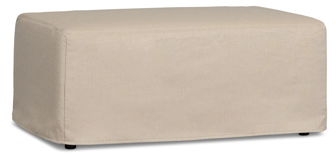 Marren Beige Fabric Ottoman