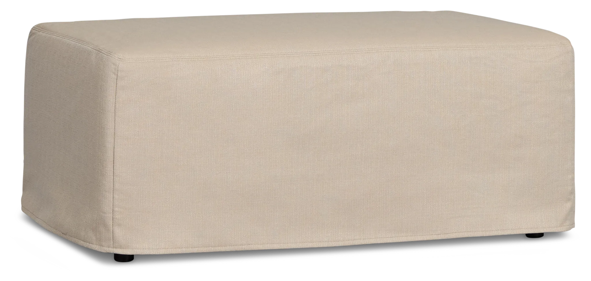 Marren Beige Fabric Ottoman