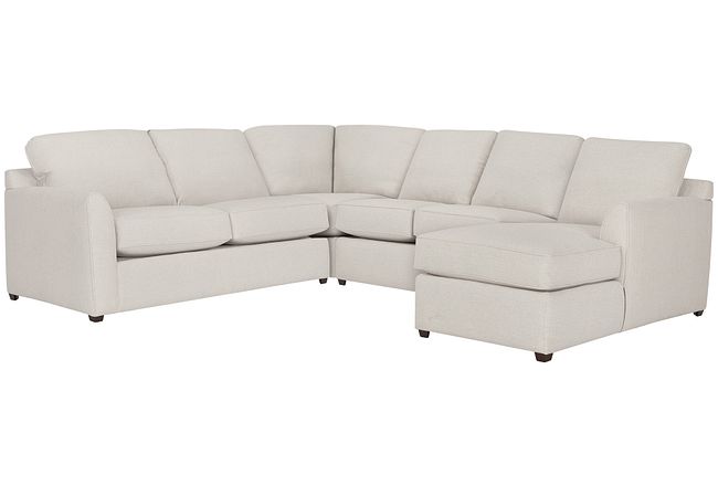 Asheville Light Taupe Fabric Medium Right Chaise Sectional