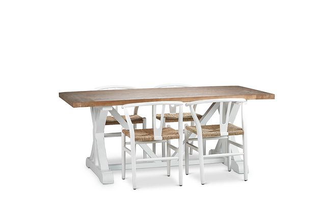 Hilton White 79" Table & 4 Chairs
