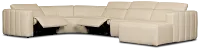 Jace Ivory Lthr/vinyl Small Dual Power Right Chaise Sectional
