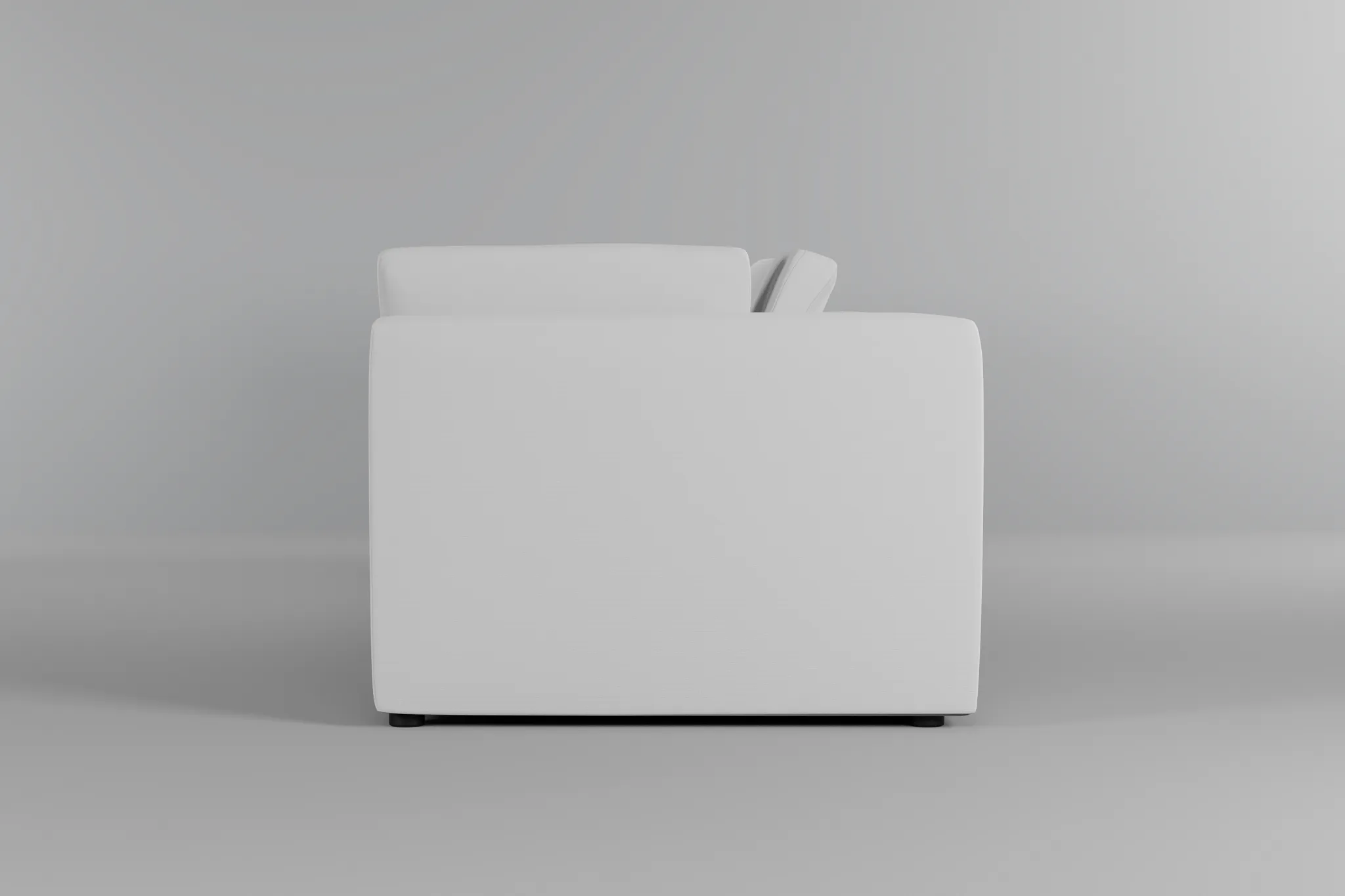 Destin Suave White Fabric 3-piece Modular Sofa