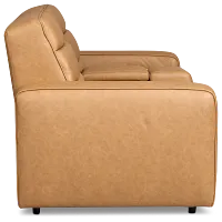 Sawyer Light Brown Micro Power Reclining Console Loveseat