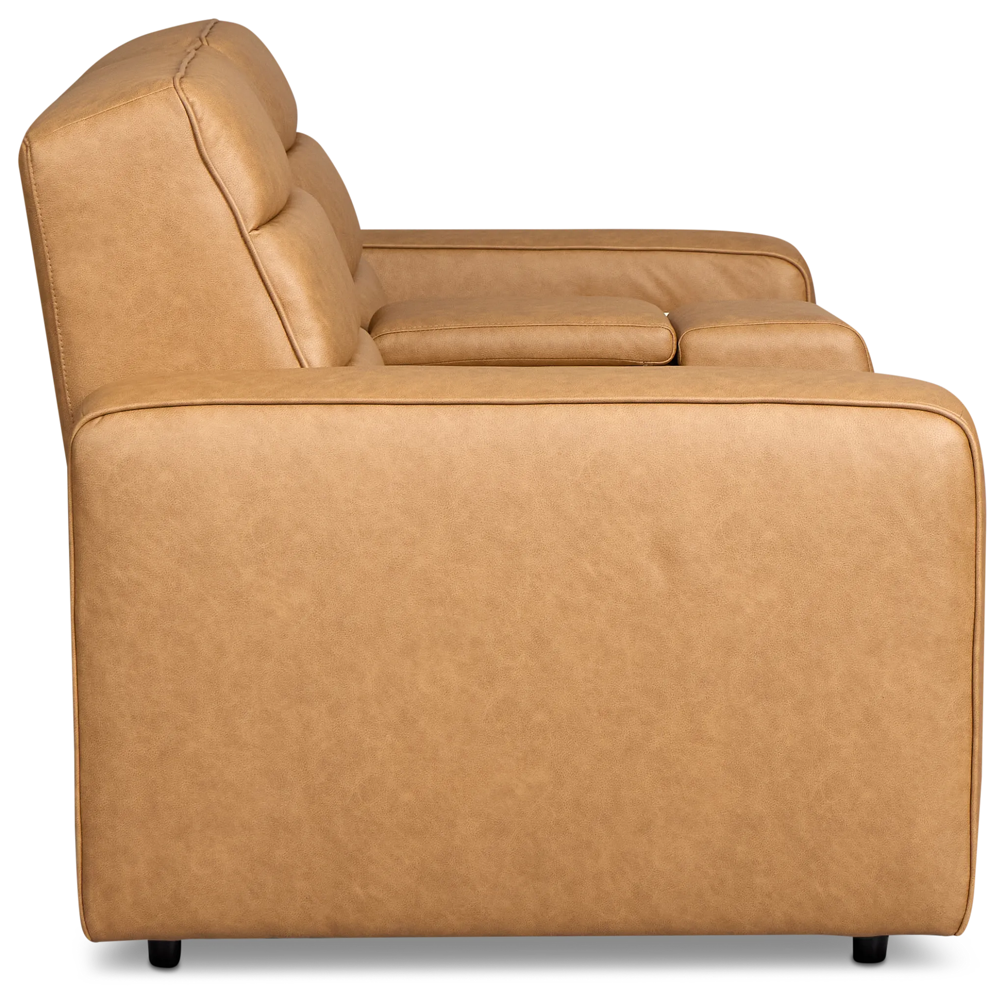 Sawyer Light Brown Micro Power Reclining Console Loveseat