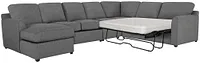 Asheville Gray Fabric Left Chaise Innerspring Sleeper Sectional