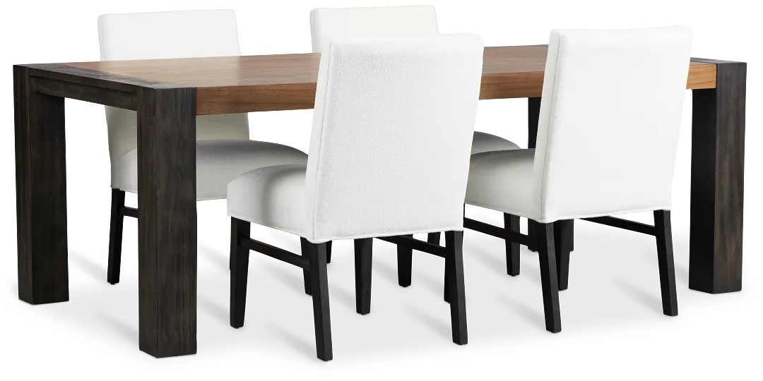 Jackson Two-tone Rectangular Table & 4 Upholstered Chairs