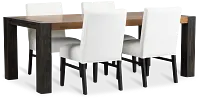 Jackson Two-tone Rectangular Table & 4 Upholstered Chairs