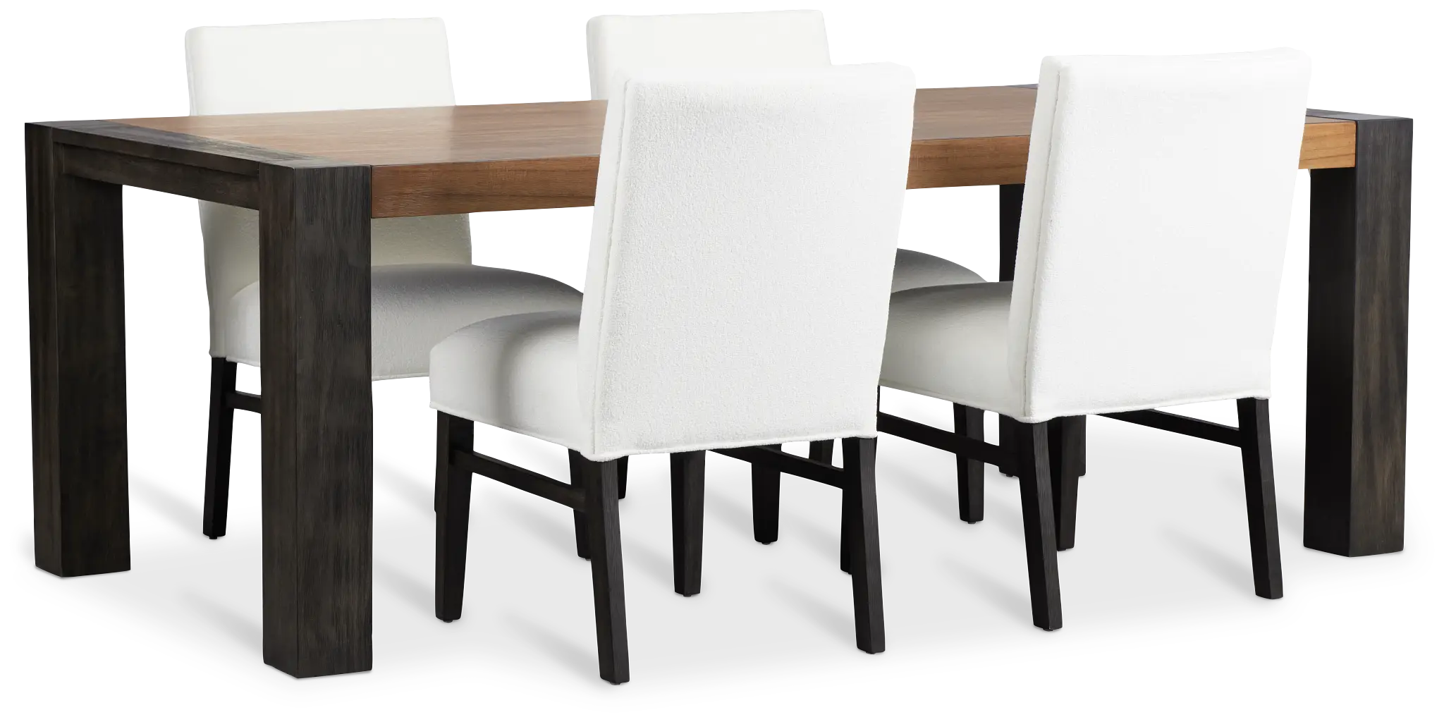 Jackson Two-tone Rectangular Table & 4 Upholstered Chairs Jackson Two-tone Rectangular Table & 4 Upholstered Chairs