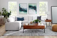 Colby White Micro Right Chaise Sectional